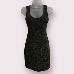 See You Monday | Size S | Black Sparkle Racerback Mini Dress